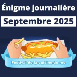 Énigme Journalière Septembre 2025 Festival de la cuisine de rue